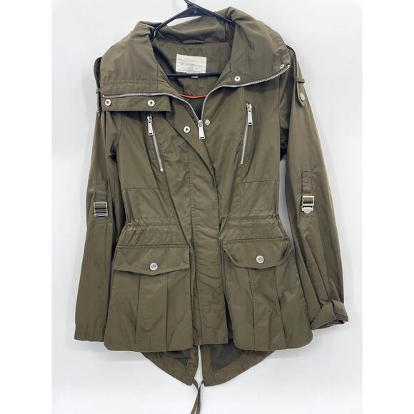 BCBGENERATION Hooded Utility Full Zip Jacket Womens Size S Full Zip Lightweight - Picture 1 of 7
